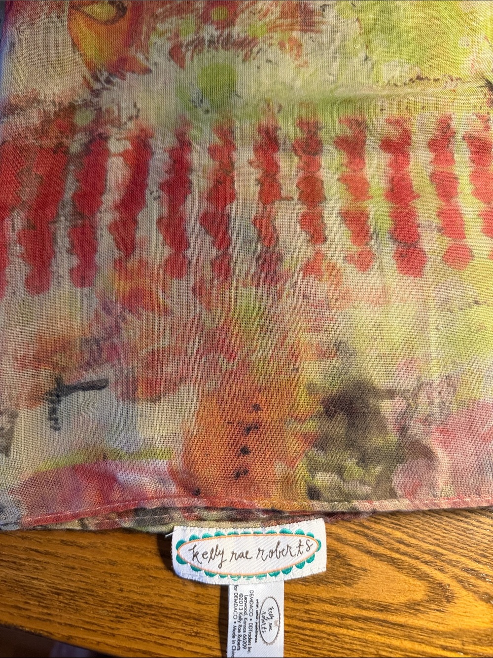 Kelly Rae Roberts Floral Watercolor Scarf in Multicolor